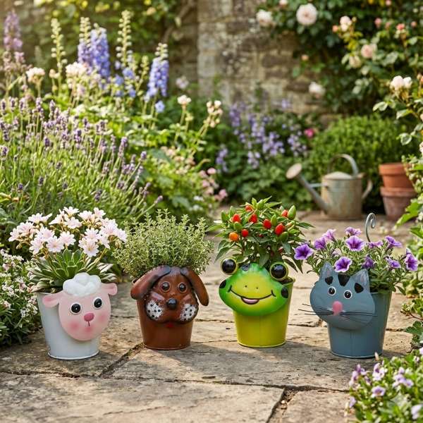 Lustiger Blumentopf Frosch - Gartendekoration